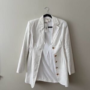 White Linen Women's Blazer